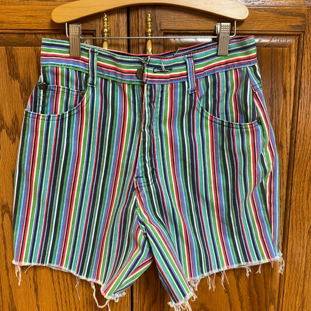 Vintage Best American stripe denim shorts